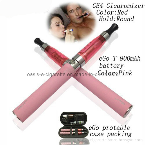 Vapor EGO-T CE4 Electric Cigarette, 900mAh Pink Electric Cigarette Kit Colorful Clearomizer